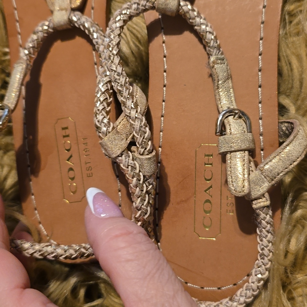 Wore 1x Coach Silver Seahorse Sandal - Picture 4 of 5